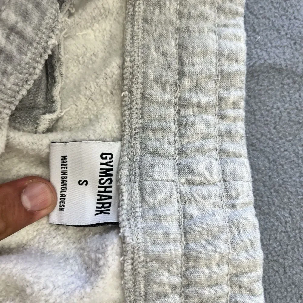 Gym Shark Gray Fleece Sweatpants Small Straight Leg Loose Fit